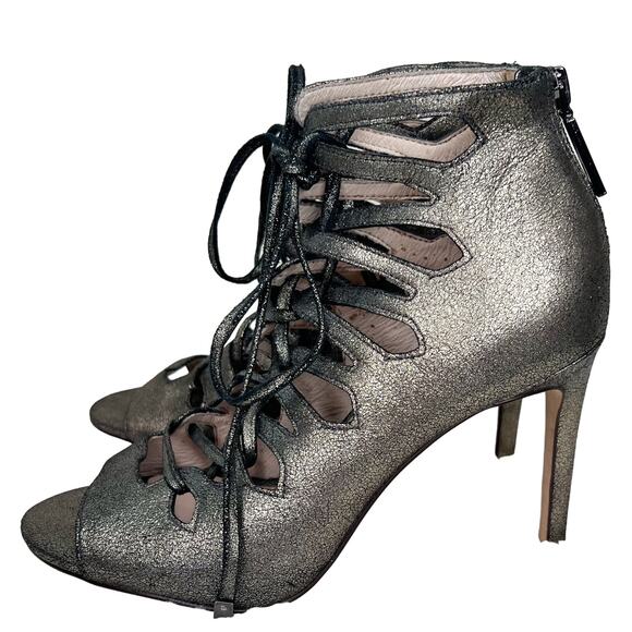 LOUISE et CIE Lace Up Heels Gold Metallic Size 7 - Picture 1 of 3